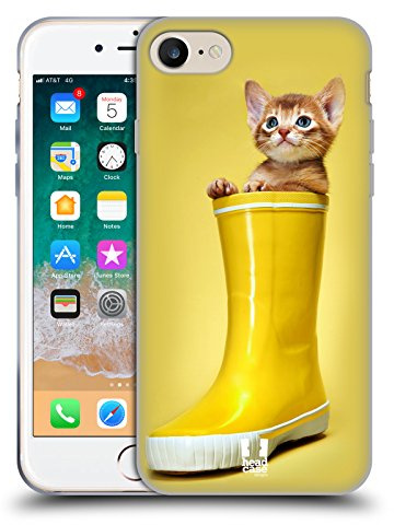 Head Case Designs Abyssinian Kitty In A Boot Funny Animals Gel Case [Military Grade Protection] Compatible with Apple iPhone 7/8 / SE 2020 & 2022 and Compatible with MagSafe