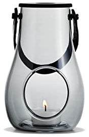 Holmegaard Laterne H16.5 cm Design with Light aus mundgeblasenem Glas, grau