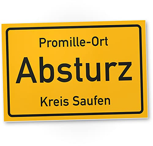 DankeDir! Alkohol Absturz Schild mit Spruch - lustiges Geschenk für ihn Geschenkidee Geburtstagsgeschenk Männer Jungs Party Deko Zubehör Scherzartikel JGA - Accessoire Fotobox
