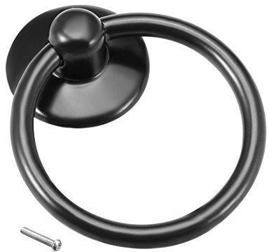 Sourcingmap 52mmx43mm Iron Spray-Paint Cupboard Drawer Box Case Ring Pull Handle Black