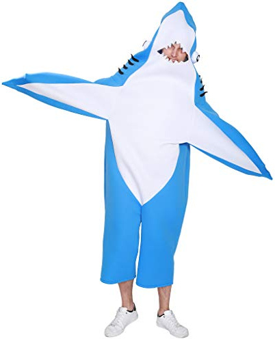 EraSpooky Erwachsene Hai Kostüm Blau Maskottchen Party Lustig Verrücktes Kleid