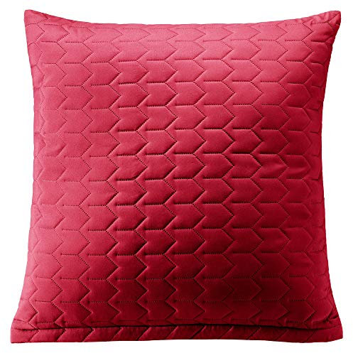 Aqua-Textil Dreamlike Zierkissen 80 x 80 cm Bordeaux rot Mikrofaser Dekokissen leichte Wattierung Steppkissen