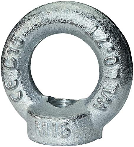 AERZETIX - C45443 - Ringmutter - Ring/Augenlifting M16 - Verzinkter Stahl - Innengewinde - Kranöse - DIY - Silberfarbe