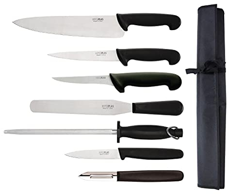 Hygiplas 7 Piece Knife Starter Set With 26.5cm Chef Knife and Roll Bag