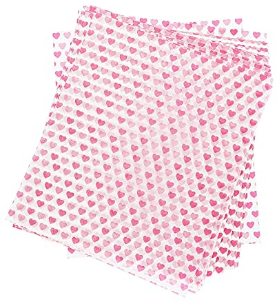 100 PCS Food Wrapping Paper, Wax Paper Waterproof Greaseproof Paper Sheets Heart Pattern Paper, Non-Stick Cake Wrap Baking Paper for Fries Cheese