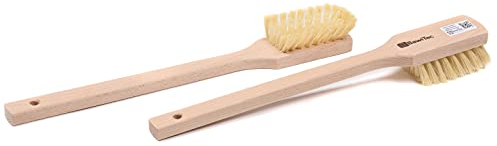 BawiTec Stielbürsten Reinigungsbürsten Schrubberbürsten Handbürsten Harte Borsten weiche Borsten Holzbürsten Verschiedene (gelb 2X 42,5cm)