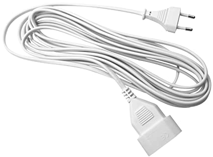 PerfectHD Stromkabel - 5 Meter - Verlängerung Eurostecker - Typ-C-Stecker auf auf Typ-C-Buchse - Netzkabel Verlängerungskabel - Weiß - 5m