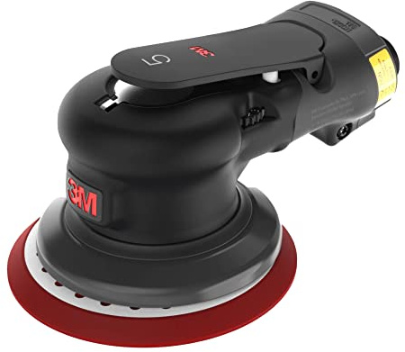 3M Random Orbital Sander, Xtract Pneumatic 88946, 5 in, Self-Generated Vacuum, 3/16 in Orbit, Ergonomic and Lightweight ROS, 209W Motor, Dust Extraction