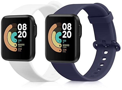 kwmobile 2x Cinturino TPU Silicone Fibbia Compatibile con Xiaomi Mi Watch Lite/Redmi Watch Cinturino - Cinturini 14-22 cm
