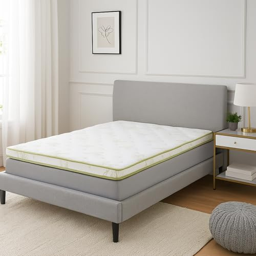 SAMPUR - Surmatelas Bamboo Zen : Mémoire de Forme | Soutien mi-Ferme | Accueil Tonique | 8 cm d'épaisseur | 90/190 cm