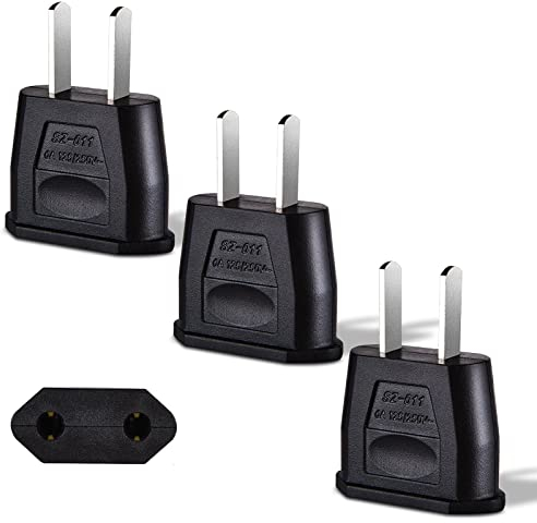 Jewan Adaptateur Prise USA, Adaptateur Voyage 3 X Adaptateur Prise Japon, Adaptateur Prise France vers USA, Japon Adaptateur Europe, Canada, Mexique (Noir)