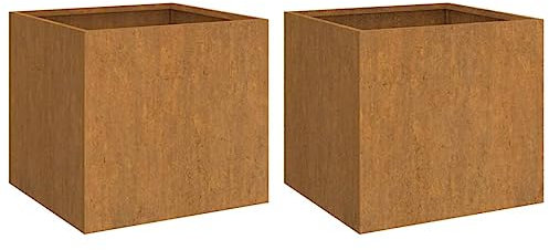 vidaXL Fioriere 2 pz 42x40x39 cm Acciaio Corten