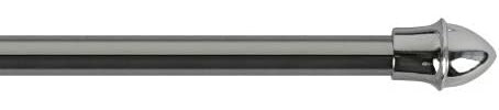 13mm Diameter Durable Strong Light Weight Metal Window Curtain Cafe Rod Set - Anti-Rust and Corrosion-Resistant, Easy to Install (Chrome Café Rod Extendable from 55cm - 85cm)