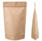 Lacers Standbodenbeutel Kraftpapier in versch. Farben, Nachhaltig, ALU-Frei, Druckverschluss, hohe Barriere-Eigenschaft (100ml - 85x145+50mm, Braun, 100)