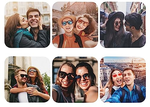 Individuelle Foto-Untersetzer, Personalisierte Bierdeckel mit eigenem Foto/Text, Gestalte Dein eigenes Schreibtisch-Untersetzer-Set, Geschenkidee zum Geburtstag oder Jahrestag (Quadratisch, 6er Set)