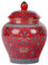 Handgefertigte Emaille-Ingwer-Vase, lebendige Farben, blaue und weiße Porzellan-Keramik, dekoratives Glas mit Deckel für Heimdekoration und Aufbewahrung (allgemeines Rot)