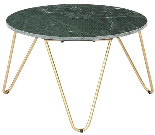 Homgoday Couchtisch Grün 65x65x42 cm Echter Stein Marmor Textur Couchtisch Wohnzimmertisch Tisch für Büro Schlafzimmer Garten