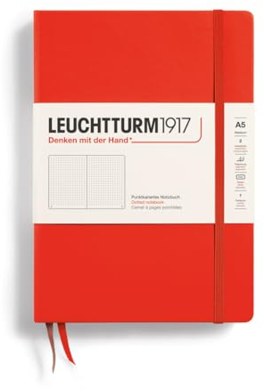 LEUCHTTURM1917 369784 Notizbuch Medium (A5), Hardcover, 251 nummerierte Seiten, Lobster, dotted