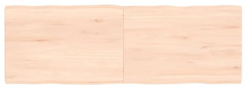 vidaXL Tischplatte, Holzplatte für Tisch Esstisch Couchtisch, Massivholzplatte Handgefertigt mit Baumkante, Ersatztischplatte Scharnierdesign, 120x40x(2-4) cm Massivholz Unbehandelt