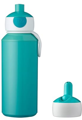 Mepal Campus Gourde pop-up avec couvercle de rechange rabattable - Bouteille d'eau anti-fuite pour maternelle et école - Sans BPA et passe au lave-vaisselle - 400 ml - Turquoise