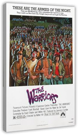 ZOLULA Filmposter The Warriors, Leinwand-Poster, Wandkunst, Dekor, Bild, Gemälde für Wohnzimmer, Schlafzimmer, Dekoration, Rahmen-Stil, 60 x 90 cm
