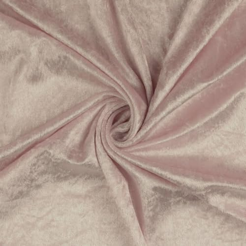 Hochwertiger 250g/m² Stretch Pannesamt mit Ökotex Standard in 20 Farben Breite 150cm in 0,5 m Schritten- Stoff Meterware für Deko, Basteln und Bekleidung Decostoffe Panne Samt (Altrosa)