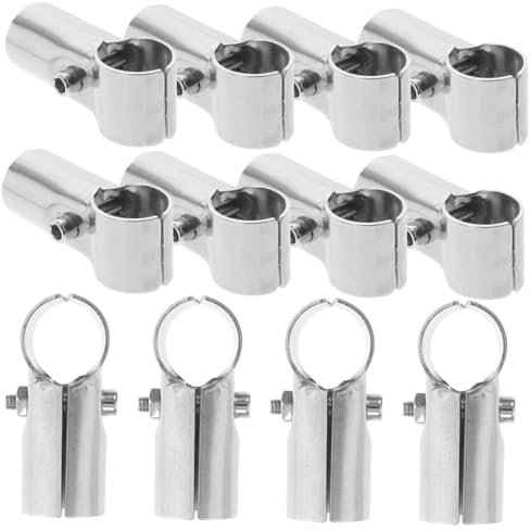 BESTonZON 12st Endschienenklemme Aus Kleine Klammern Schienen-t-rohrschellen Rohrzubehör Zaunendschienenklemmen Zaunteile Werkzeuge Für Rohrschellen Zäune T-clip Rostfreier Stahl Pipeline
