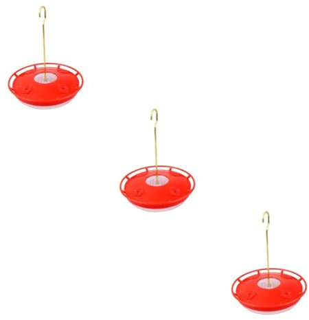SUPVOX 3pcs Portable Hummingbird Feeder Bird Water Dispenser Flower Ports Hanging Bottle for Garden Birds Feeder Hanger Supplies
