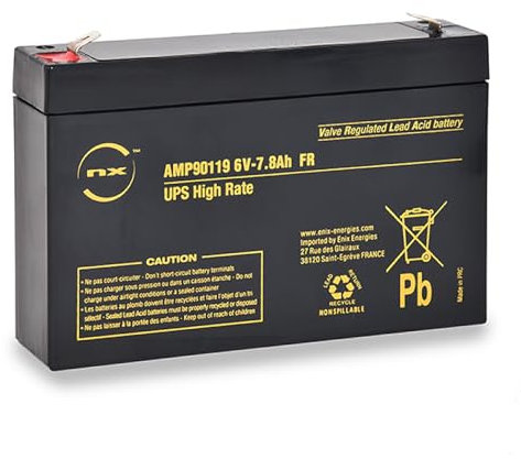 NX, 6V Battery, 6 Volt 7.8ah battery, 6V 7Ah Lead Acid Rechargeable Battery For General purpose, Scooter, Quad Bikes, Childrens Kids Toy Car Battery, Alarm, Bike, Emergency power (6V - 7.8Ah)
