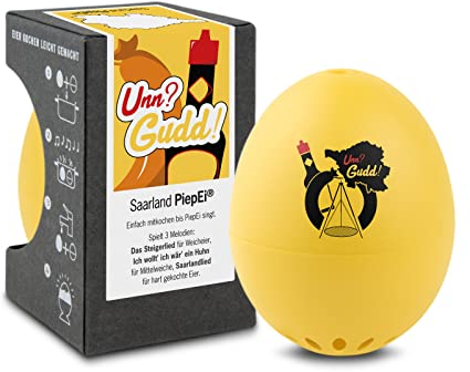Saarland PiepEi - Singing Egg Timer for Cooking - Egg Cooker for 3 Hardness Levels - Saarland Fans - Funny Cooking Egg - Music Egg Timer - Brainstream