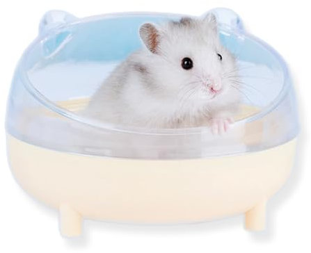 Meow&Woof Hamster-Sandbad-Behälter, großer Sandkasten, WC, Rennmaus, winziger Chinchilla-Staub-Badewanne, Sandbadewanne für Hamsterkäfig-Zubehör, 16,5 cm, Gelb