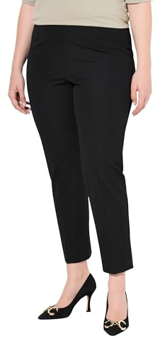 Ulla Popken Damen große Größen Übergrößen Plus Size 7/8-Hose, schmales Bein, Elastikbund