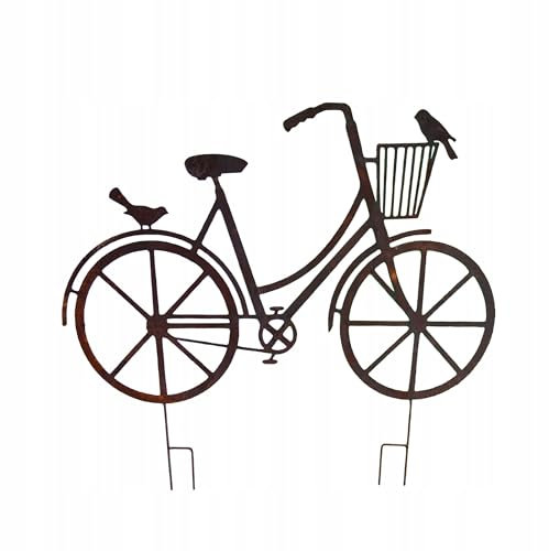 KPGA KAPAGA HOME & GARDEN - Rostfarbenes Fahrrad - Gartenstatuen & Gartendeko - Rostdeko fr Garten - Cortenstahl - Balkon deko