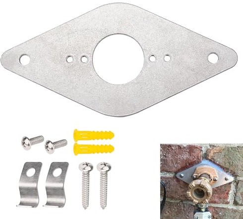 GGTE Hose Bib Mounting Plate, Aluminum Outdoor Faucet Mounting Plate, with Antifreeze Cover Clip