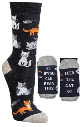 Damen Jungen Herren Spaßsocken (2 Paar) 42-47 Fußkatze