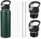 2 Pièces Standard Bouchon Gourde, Bouchon Gourde Isotherme avec 4 Plateaux et 2 Plateaux, Convient pour Bouteilles d'eau (Noir)