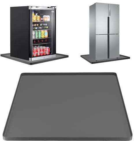 KINGHON Kühlschrankmatte, 60 x 60cm Silikon Antibakteriell Kühlschrankmatten mit Erhöhtem Rand, Wiederverwendbare Tropfschale, Verhindert Kühlschrank Matte für Kühlschrank Waschmaschine Weinschrank