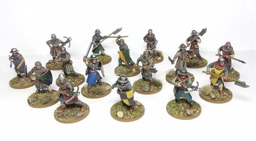 Wargames Atlantic, The age of Chivalry, Foot Serjeants (1100-1320), figuras de plástico duro de 28 mm