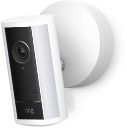 Ring videocamera Pro con faretti cablata (Spotlight Cam Pro, ultimo modello) | Videocamera di sicurezza per esterni | Retinal 4K, Zoom 10x, 600 lumen | Prova gratuita di 30 giorni del piano Ring