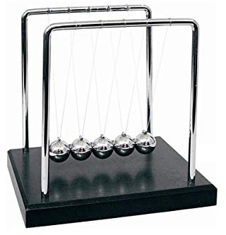 Newtons Cradle Balance Balls 7 1/4 - Black Wooden Base