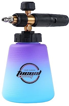 Tucool Racing Canon à mousse – Lance à mousse à neige réglable de 6,35 mm pour nettoyeur haute pression, mousse épaisse et riche, compatible avec Karcher K1700, K1800 et plus (violet)