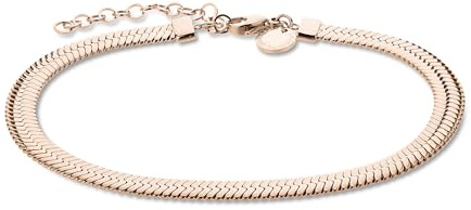 LIEBESKIND BERLIN Damen Sleekchain Fußkettchen– Edelstahl Fußkette in verschiedenen Farben und Längen, größenverstellbar – zeitlos, modern und vielseitig kombinierbares Schmuckstück