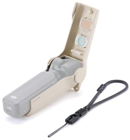Tilta Pocket 3 Coque de Protection, Kit Étui Voyage TA-T65-PTK-CW | Avec Dragonne, 3 Logements Filtres, Compatible avec DJI Osmo Pocket 3, Blanc Crème