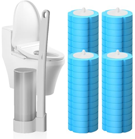 Einweg Toilettenbürste, Badezimmer Toilettenbürste Schwamm, Disposable Toilet Brush WC Bürste Reinigungsmittel für Badezimmerreinigung, Waschbecken, Badewanne (48, Blau)