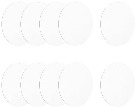 QUARKZMAN Porte-Clés En Acrylique Vierges, 10Pcs 7.9 Pouces Ronds Porte-Clés En Acrylique Transparent 3mm Épais Disques Cercles Vierges Avec Trous Pour Artisanat, Étiquettes, Labels