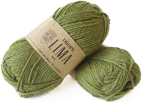 65% lana y 35% hilo de alpaca para tejer y ganchillo, 3 o ligero, Worsted, DK peso, gotas Lima, 50 g 109 yardas por bola (0705 verde)