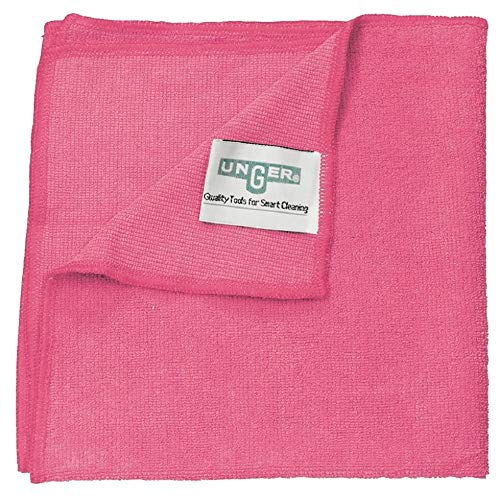 Unger MF40R Smartcolor Microwipe 4000 Microfiber Cleaning Cloth, Red