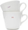 Keith Brymer Jones - Word Range - Medium Ceramic White Mug Pair - 350ml - his (red) & Hers (Lilac)