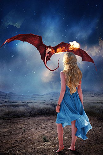 Liliana Sanches - Dragon Queen 2 - Fantasy Gothic Poster Plakat Druck - Größe cm + 2 St Posterleisten Kunststoff 62 cm schwarz