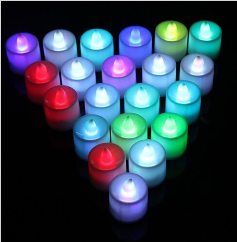 Xinghengchen Set of 12 Multicolor LED Candle Lights, Decorative Color Changing LED Candles